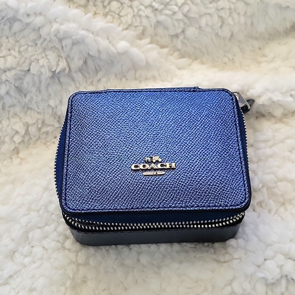 Coach Jewelry Box Blue sparkle. Nwot